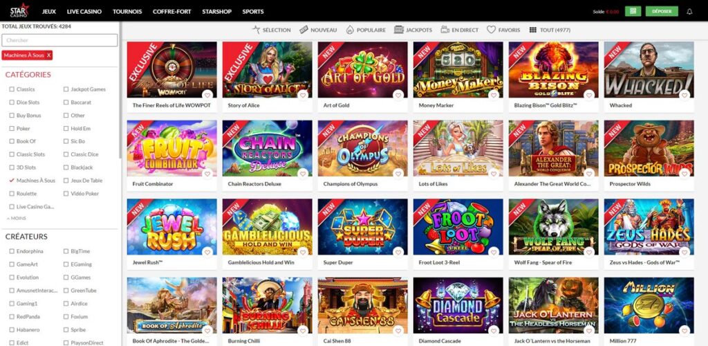 Machines à sous (Slots) sur StarCasino